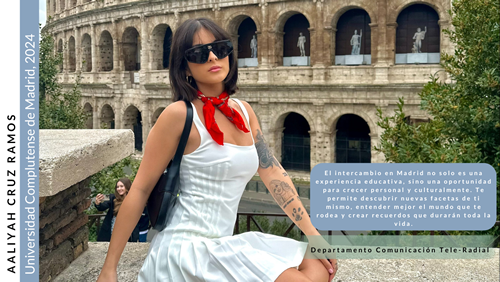 Aaliyah Cruz en el Programa de Intercambio Estudiantil en Madrid.