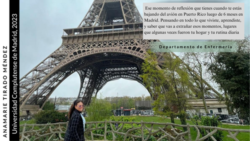 Anamarie Tirado en el Programa de Intercambio Estudiantil en Madrid.