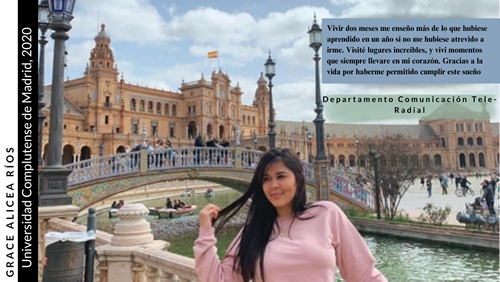 Grace Alicea en el Programa de Intercambio Estudiantil en Madrid.