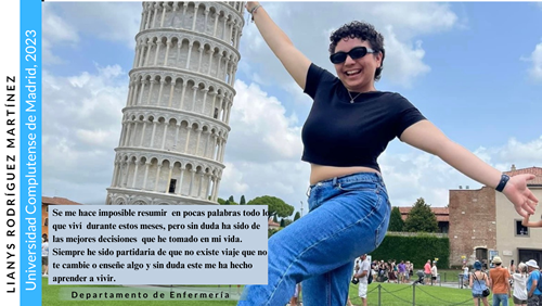 Lianys Rodríguez en el Programa de Intercambio Estudiantil en Madrid.