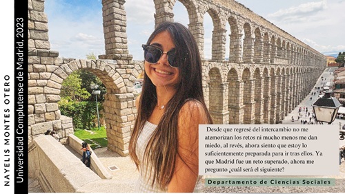 Nayelis Montes en el Programa de Intercambio Estudiantil en Madrid.