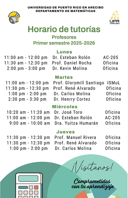 Horario de Tutorías Primer Semestre 2025-2026