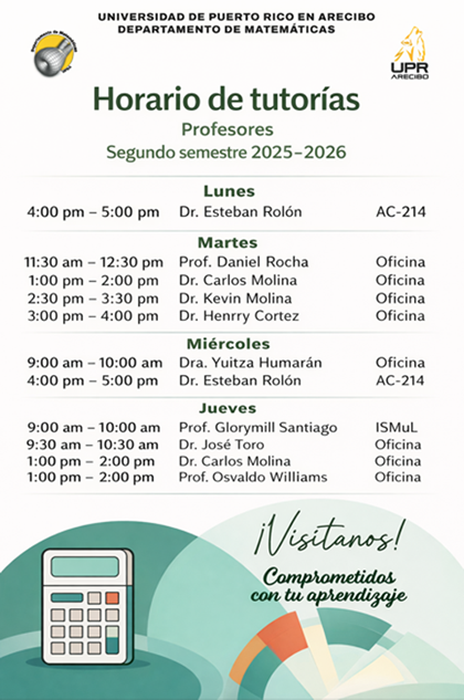 Horario de Tutorías Segundo Semestre 2025-2026