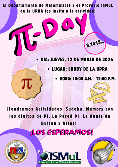 Promoción Actividad Día de Pi el 12 de marzo de 2026